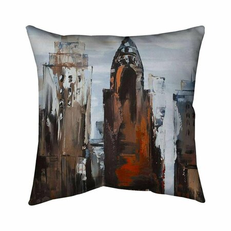 BEGIN HOME DECOR 26 x 26 in. Grey Day in the City-Double Sided Print Indoor Pillow 5541-2626-CI296